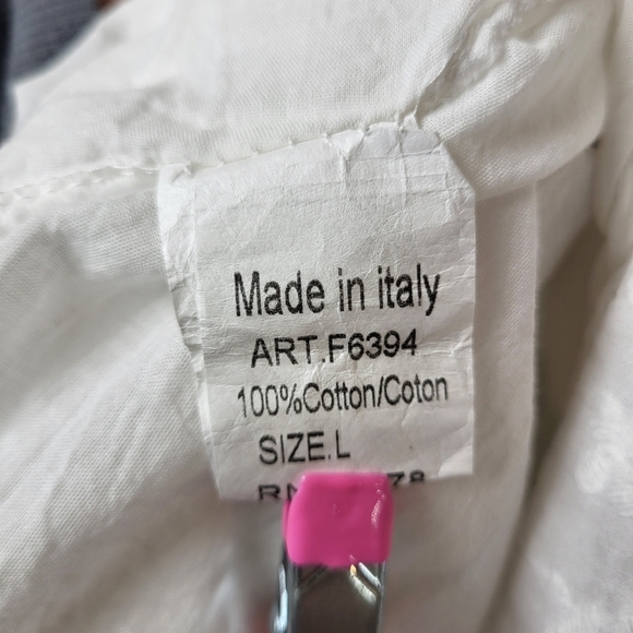 Lungo L'arno White Eyelet Dress 100% Cotton V Neck Sleeveless Summer Lightweight - Picture 7 of 10